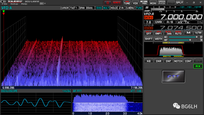 用SCU-LAN10软件观察7MHz业余频段全段的频谱